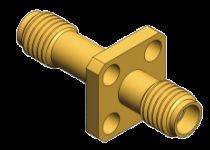 SSMA / Mini SMA 4 Hole Flange Mount Female to Female Jack to Jack RF Coaxial Adapters Up to 18GHz