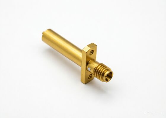 50Ω SSMA RF Connector 18 GHz Long Metal Convex Surface 2-Hole Flange Mount for Radar Systems