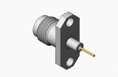 Female 1.85mm RF Connector Flange Mout Type Stainless Steel Material with Long Microstrip