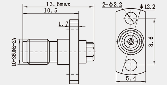 MSSM Female RF Coaxial Connector For 1#Semi-rigid / Flexible Milimetere Wave