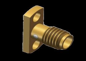 SSMA Jack RF Coaxial Connector 2 Hole Flange Mount Accept Pin OD1.7, 1.9, 2, 2.1mm