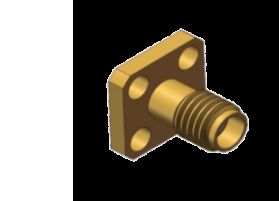 50Ω SSMA 4 Holes Flange Mount Mini SMA Female RF Coaxial .086 Cable Connector 18GHz