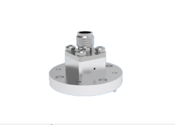 WR22 BJ400 End Launch Waveguide to 2.4mm Coaxial Adapter 4 Holes Round Flange Mount 23.9GHz-50.1GHz Ka Band Aerospace Waveguide Components