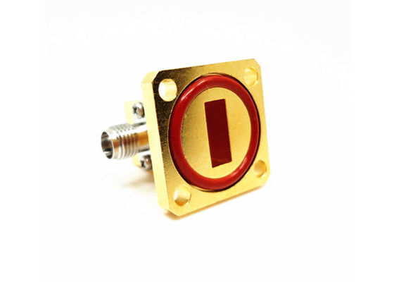 17.6GHz~26.7GHz WR42 BJ220 K 2.92mm Waveguide To Coaxial Adapter Square Cover Grooved Flange