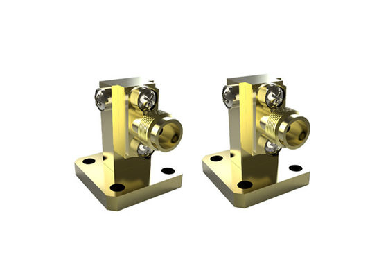 26.4GHz~40GHz WR28 BJ320 To K 2.92mm Right Angle Waveguide To Coax Adapter Brass K/BJ320-KF