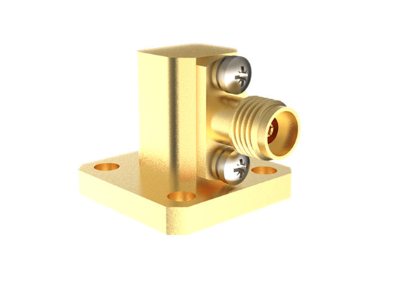 26.4GHz~40GHz WR28 BJ320 To K2.92mm Kadın Dalga Kılavuzu To Coax Adaptör Sağ Köşede K/BJ320-KF22