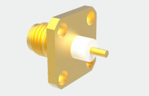 SMA Kadın Bakır 4 delikli Flange RF İletişim için Koaksiyel Bağlantı