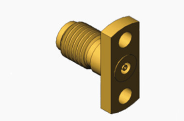 Bakır MSSM Kadın Mikro şeridi ile 2 delikli Flange RF Koaksiyel Bağlayıcı