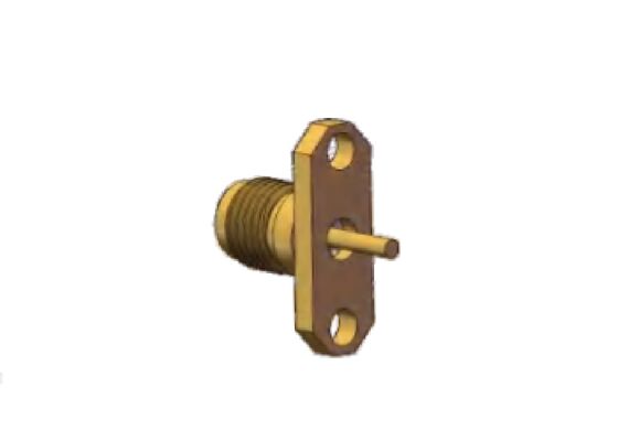Pirinç 40 GHz 2.92mm RF Konektörü K Tipi Jak Flanş Delik Aralığı 12.2mm ve Pim Çapı 1.3mm