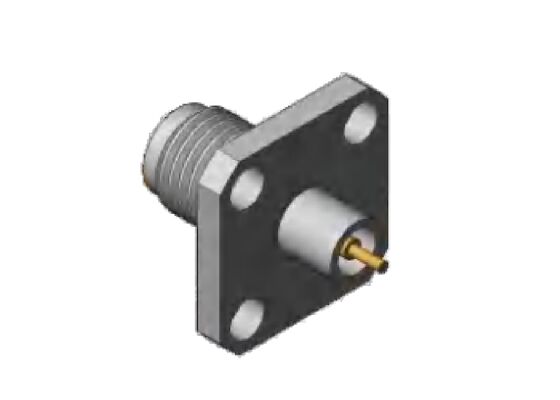 2.92mm RF Bağlantısı K Tipi Jack Dört Delik 12.7mm 0.5 inç Kare Flange Boyutu ve Pin Diametresi 1.3mm, 0.8mm, 0.7mm