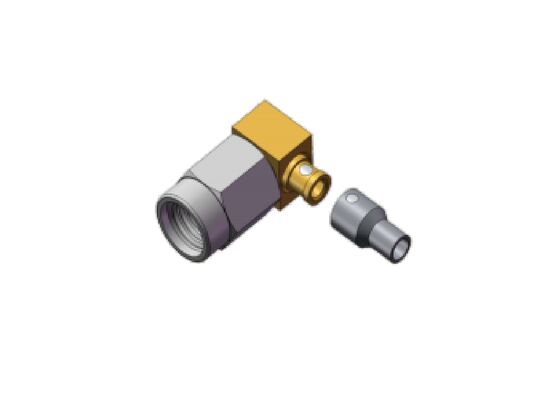 50Ω Impedans 3GHz Sağ Köşeli Mini SMA Erkek SSMA RF Bağlayıcısı Çok Çekirdekli Esnek Kablo ile
