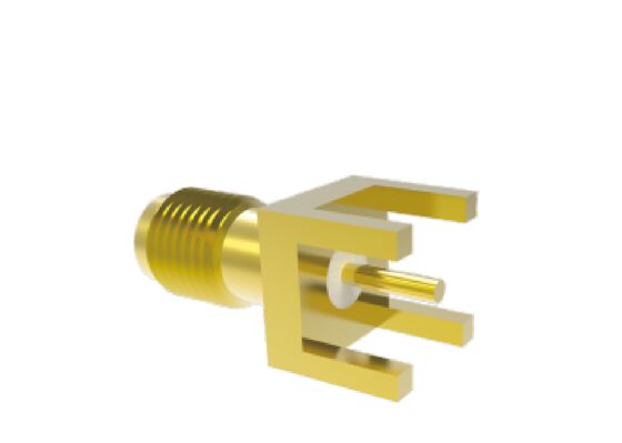 50Ω 18GHz SSMA Dişi Mini SMA Jakı 4 Bacak Delikten PCB Montajlı Havacılık RF Konnektörleri, Düşük Ekleme Kaybı Maksimum 0.3dB