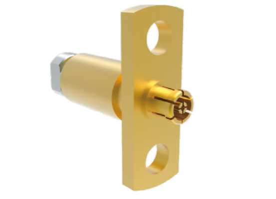 50Ω 50GHz SMPM Dişi Flanş Montajlı Havacılık RF Konnektörleri Düşük Kayıplı Kablo için Çiftleşme .086