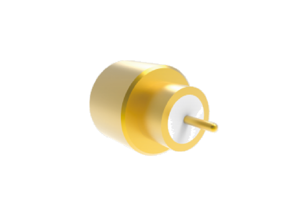 50Ω 40GHz Hermetik Olarak Mühürlü SMPM Fişi, Düşük Ekleme Kaybı ile Pin OD 2.18mm Havacılık RF Konnektörleri ile PCB Lehim için Tam Tespit